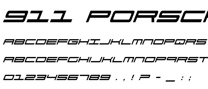 911 Porscha Italic font